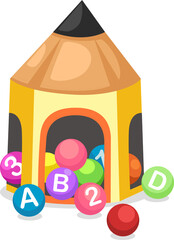 cartoon tent toy outline character © Jehsomwang