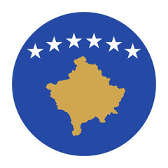 Kosovo Flat Rounded Flag with Transparent Background