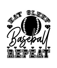 eat sleep baseball repeat svg