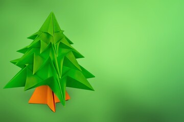 origami paper colored christmas tree