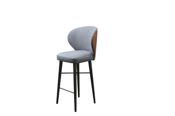 Bar Stool upholstered with matting on wooden legs