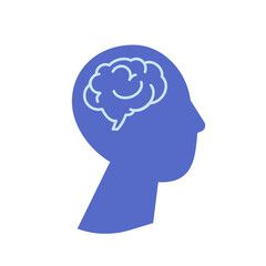 Male head silhouette with brain illustration
