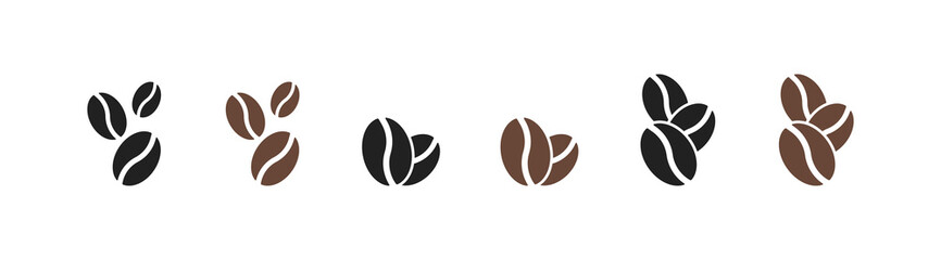 Coffe bean icon set on white background. Vector EPS 10