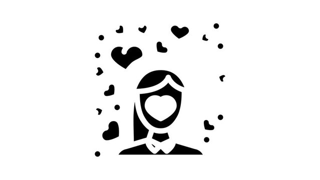 loving-kindness meditation glyph icon animation