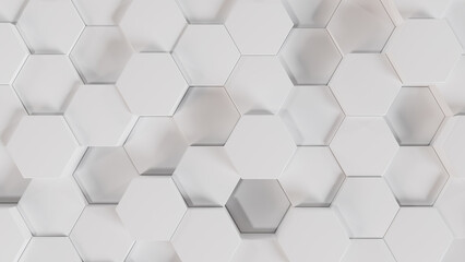 Digital background of the hexagon. Beautiful 3D render of geometry element