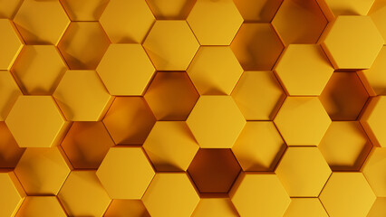 Digital background of the hexagon. Beautiful 3D render of geometry element