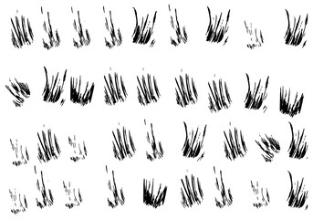 set of grass silhouettes