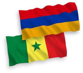 Flags of Republic of Senegal and Armenia on a white background