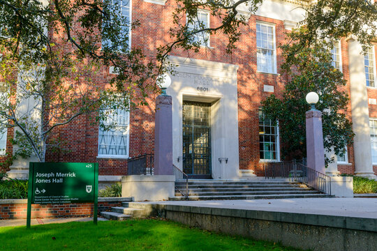 Front Of Joseph Merrick Jones Hall At Tulane University On December 6, 2022 In New Orleans, LA, USA