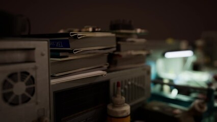 old vintage personal computer workspace