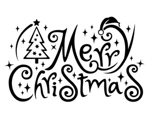 Merry Christmas SVG, Christmas SVG, Christmas Ornament SVG, Christmas text SVG, Christmas vector, Christmas cut file