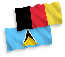 Flags of Belgium and Saint Lucia on a white background