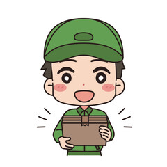 Illustration of a courier carrying a package.