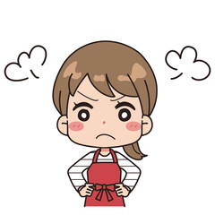 Illustration of an angry woman.