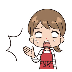 Illustration of a woman who makes a tsukkomi.