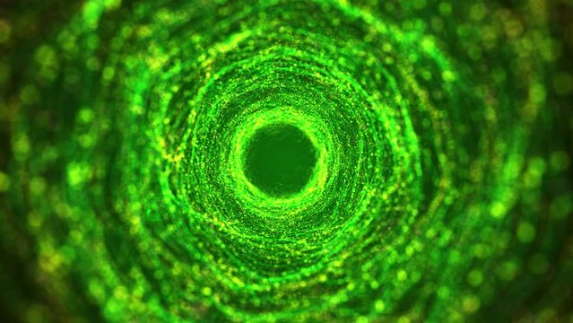 Abstract particle green loop background