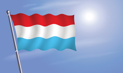 Fototapeta na wymiar Luxembourg flag against a blue sky