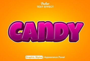 candy text effect with graphic style and editable.