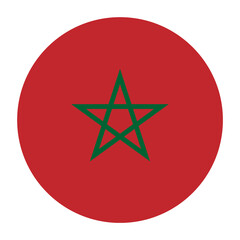 Morocco Flat Rounded Flag with Transparent Background