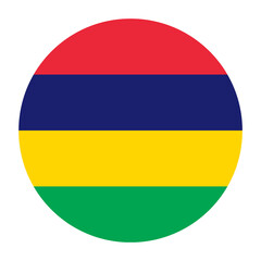 Mauritius Flat Rounded Flag with Transparent Background