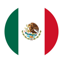 Mexico Flat Rounded Flag with Transparent Background