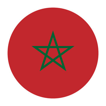 Morocco Flat Rounded Flag with Transparent Background