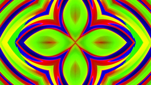 abstract colorful background with butterflies with  mandala rainbow color motion animation