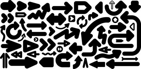 Rounded fat arrow vector. Thick vectorial arrows. cute heavy arrows. Isolated vectors, transparent background arrows. EPS. 
