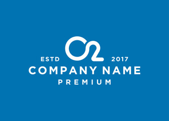 o2 logo design vector illustration template