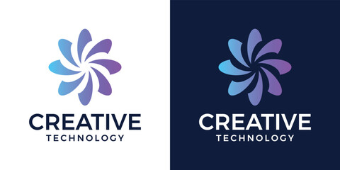 Abstract technology logo design idea