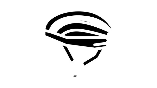 helmet for rider glyph icon animation