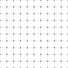 Square seamless background pattern from geometric shapes are different sizes and opacity. The pattern is evenly filled with small black coffee beans symbols. Vector illustration on white background