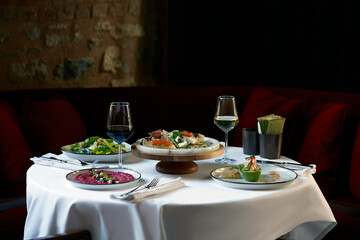 excellent food served on a white background