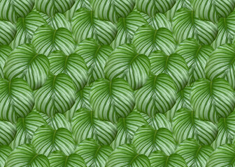 Seamless pattern with green tropical leaves. Textile fabric design. Design for textiles, wallpapers.