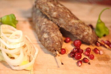 kebab on a wooden board