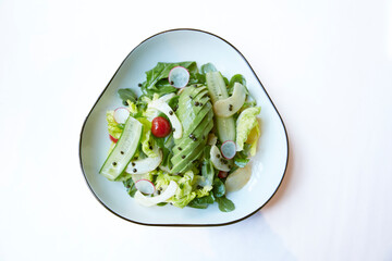 excellent food served on a white background