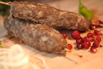 kebab on a wooden board