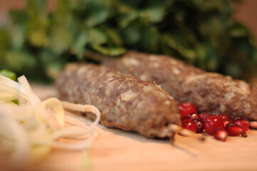 kebab on a wooden board