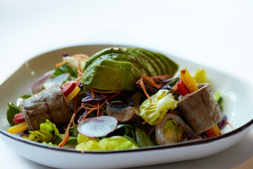 excellent food served on a white background