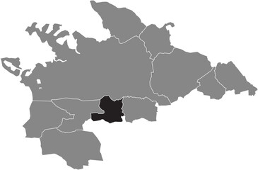 Black flat blank highlighted location map of the RIETHEIM QUARTER inside gray administrative map of VILLINGEN-SCHWENNINGEN, Germany
