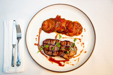 excellent food served on a white background