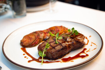 excellent food served on a white background