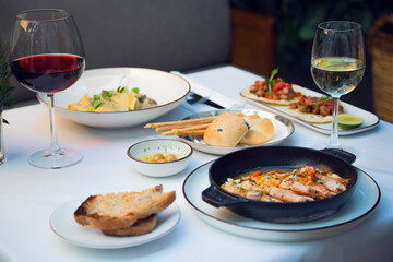 excellent food served on a white background