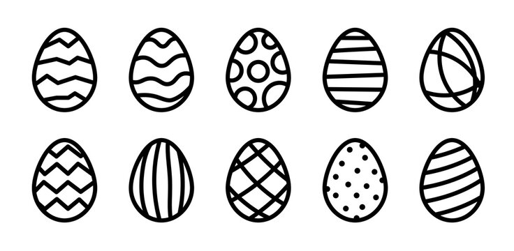 Easter egg. Egg icon. Easter decoration. Vector illustration. 