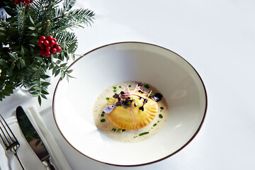 excellent food served on a white background