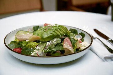 excellent food served on a white background