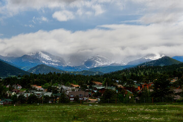 Small town in foothills of the Rocky Mountains