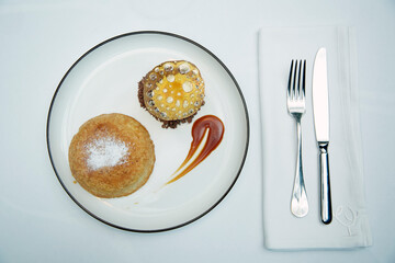 excellent food served on a white background
