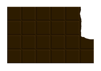Tablette de chocolat noir entamée

