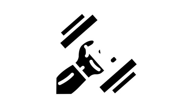 exercise with dumbbell glyph icon animation